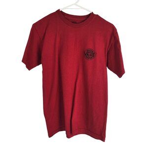 Vans Mens Red "Off The Wall" Logo T-Shirt Small Cotton